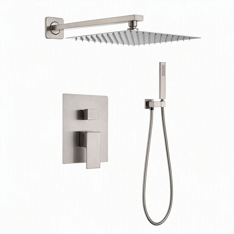 Set doccia da incasso in nichel spazzolato